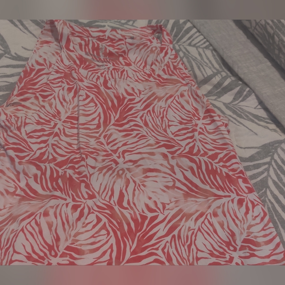 Tommy Bahama Women's Island zone Tank Top Coral/White SZ M